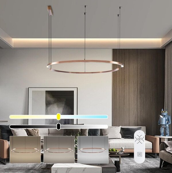 Immax NEO 07328L - LED Stm lustr na lanku FINO 72W/230V 120 cm rose gold Tuya+DO
