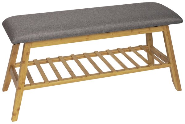 LAVICE S BOTNÍKEM, šedá, přírodní barvy, 90/45/30 cm Carryhome - Regály na boty