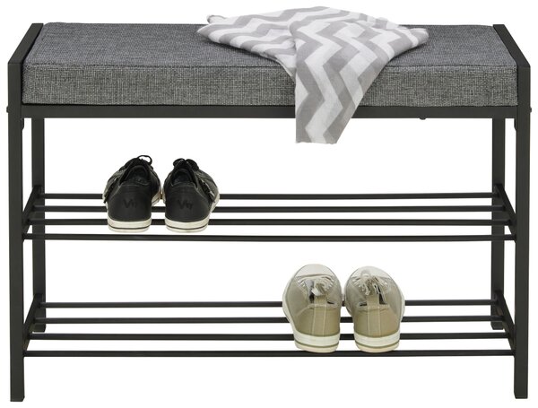 LAVICE S BOTNÍKEM, černá, tmavě šedá, 80/52/30 cm Carryhome - Regály na boty