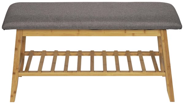 LAVICE S BOTNÍKEM, šedá, přírodní barvy, 90/45/30 cm Carryhome - Regály na boty
