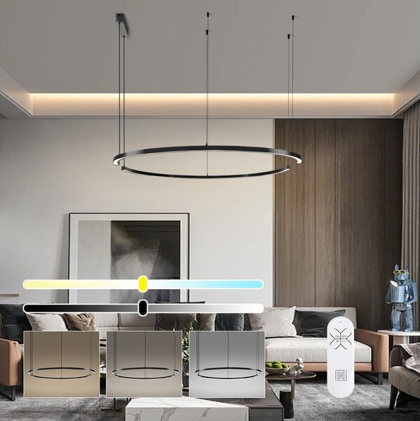 Immax NEO 07329L - LED Stm lustr na lanku FINO 72W/230V 120 cm černá Tuya+DO