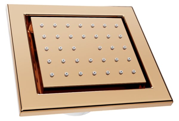Mexen - podmítková sprchová tryska, čtvercová, 130x120 mm, růžová-zlatá, 79365-60