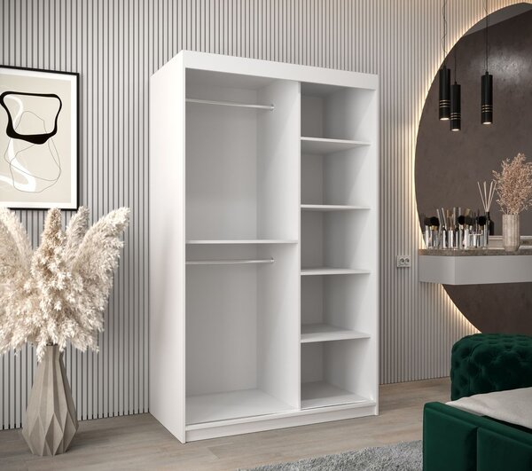 Skříň s posuvnými dveřmi v šířce 120 cm TIMEA 2 - bílá