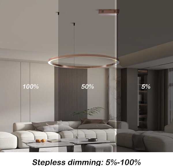 Immax NEO 07327L - LED Stm lustr na lanku FINO 55W/230V 80 cm rose gold Tuya+DO