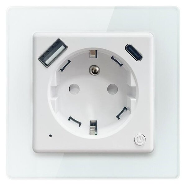 Immax NEO 07553L - Chytrá zásuvka E 16A/230V + 1xUSB-A+1xUSB C PD 20W