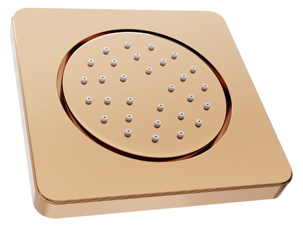Mexen - podmítková sprchová tryska, čtvercová, 130x130 mm, růžová-zlatá, 79366-60