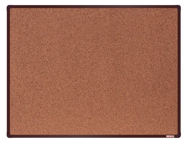 Korková nástěnka boardOK v hliníkovém rámu, 1200 x 900 mm, hnědý rám