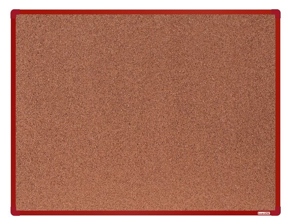 Korková nástěnka boardOK v hliníkovém rámu, 1200 x 900 mm, červený rám