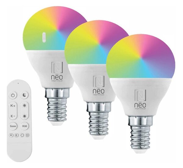 Immax NEO 07745CDO -SADA 3x LED RGB+CCT Stmívatelná žárovka E14/6W/230V Wi-Fi+DO