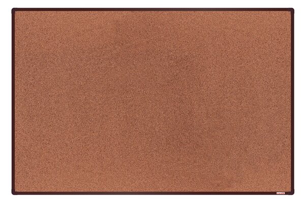 Korková nástěnka boardOK v hliníkovém rámu, 1800 x 1200 mm, hnědý rám
