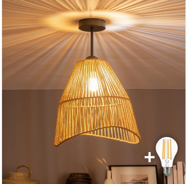 Brilagi - LED Přisazený lustr CERIA BOHO 1xE27/60W/230V pr. 30 cm černá/hnědá