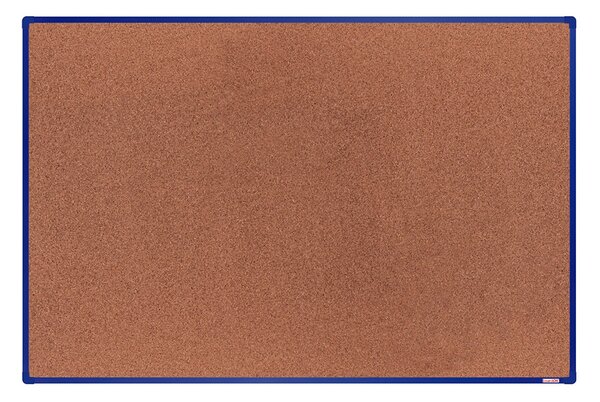 Korková nástěnka boardOK v hliníkovém rámu, 1800 x 1200 mm, modrý rám