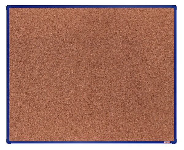 Korková nástěnka boardOK v hliníkovém rámu, 1500 x 1200 mm, modrý rám