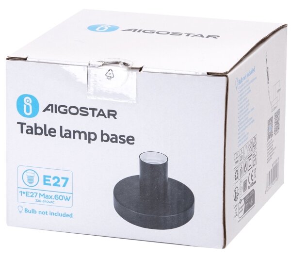 Aigostar - Stolní lampa 1xE27/60W/230V černá