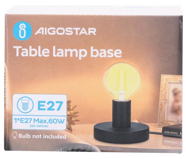 Aigostar - Stolní lampa 1xE27/60W/230V černá