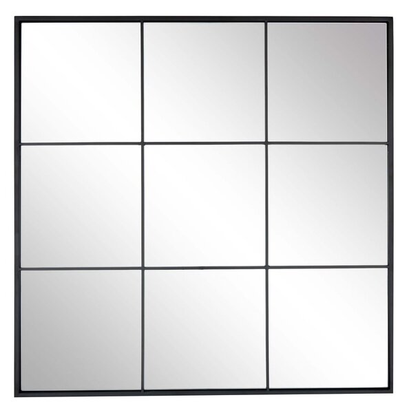 Nástěnné zrcadlo s černým kovovým rámem Westwing Collection Clarita, 70 x 70 cm