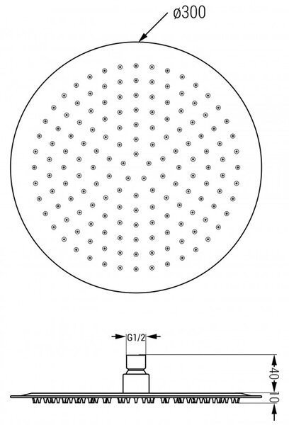 Mexen sprchová nerezová hlavice Round 30 cm, růžovo-zlatá, 79230-60