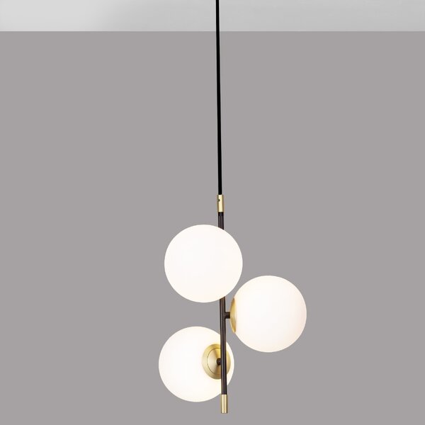 Opálově bílé skleněné závěsné světlo Nova Luce Git 33 cm