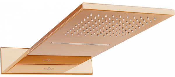 Mexen Waterfall hlavová sprcha slim 50 x 22 cm, růžové zlato - 79190-60