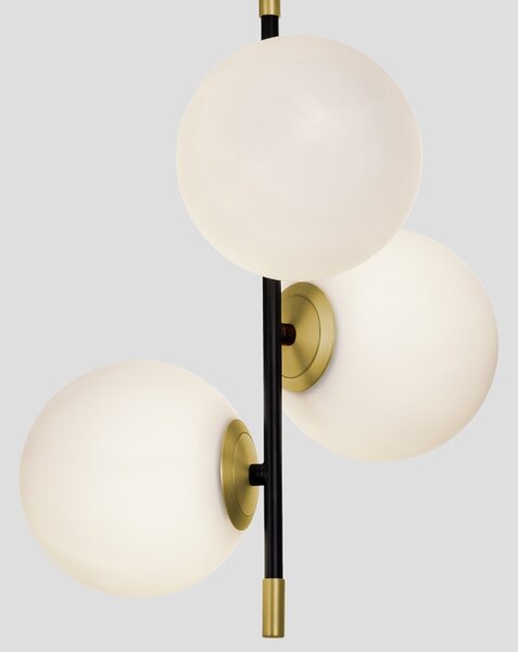 Opálově bílé skleněné závěsné světlo Nova Luce Git 33 cm