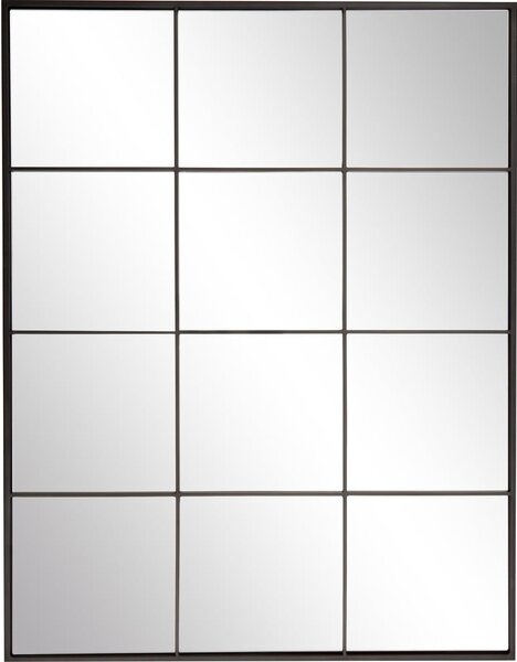 Nástěnné zrcadlo s černým kovovým rámem Westwing Collection Clarita, 70 x 90 cm