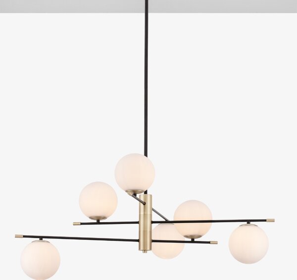 Opálově bílé skleněné závěsné světlo Nova Luce Git 100 cm