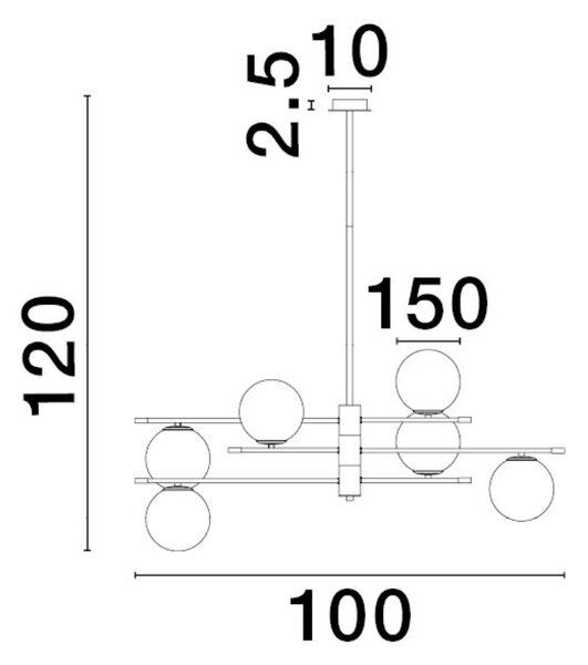 Opálově bílé skleněné závěsné světlo Nova Luce Git 100 cm