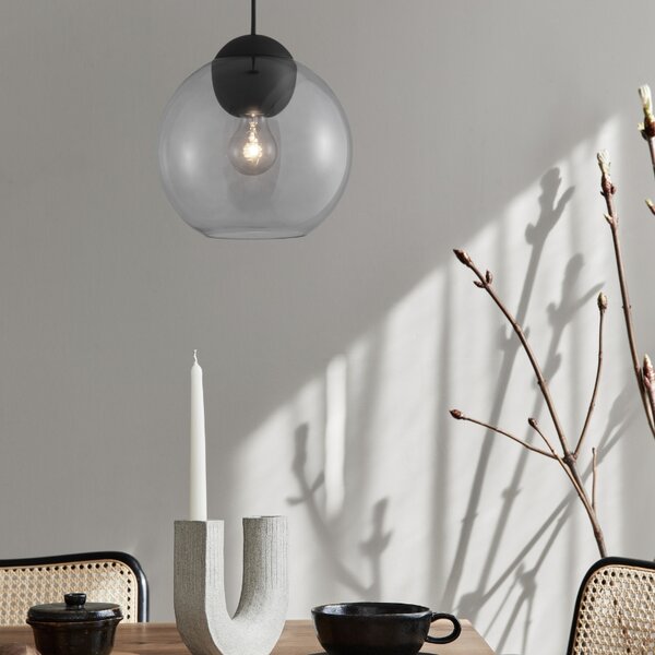 Šedé skleněné závěsné světlo Nova Luce Midori 24 cm