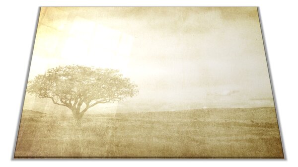 Skleněné prkénko malba stromu na plátně - 30x20cm