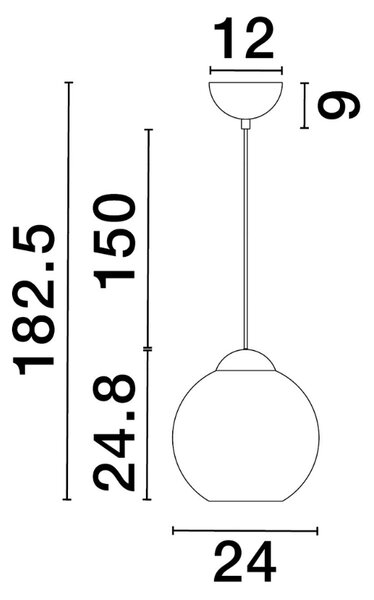 Šedé skleněné závěsné světlo Nova Luce Midori 24 cm