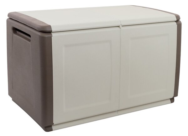 Plastový odkládací box s víkem, 960x570x530 mm, béžový