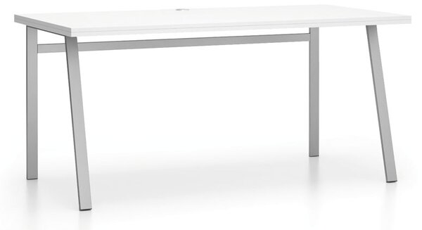 Kancelářský psací stůl SINGLE LAYERS bez přepážek, bílá