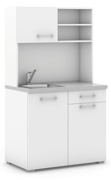 Kuchyňka PRIMO, dřez, baterie, 1/2 dvířka, bílá