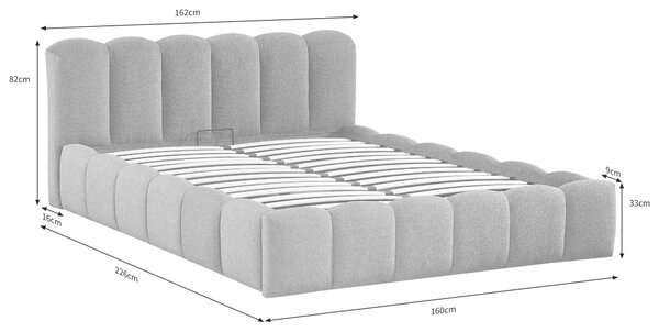ČALOUNĚNÁ POSTEL, 140/200 cm, šedá Livetastic - Postele s úložným prostorem, Online Only