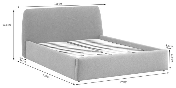 ČALOUNĚNÁ POSTEL, 140/200 cm, šedá Livetastic - Postele s úložným prostorem, Online Only