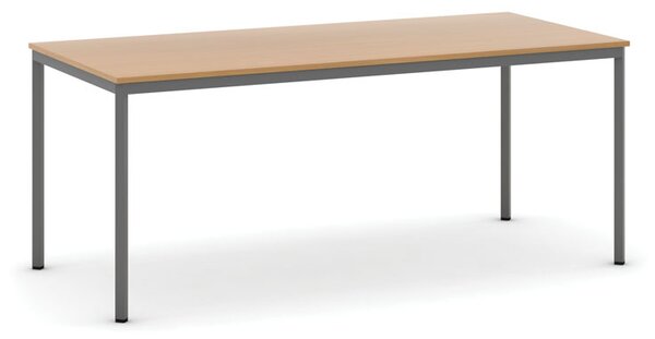 Jídelní stůl, 180x80 cm, tmavě šedá podnož, buk