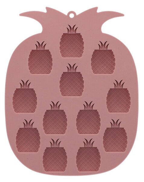Forma na led ze silikonu FORSI ve tvaru ananasu růžová 14x18 cm Homla