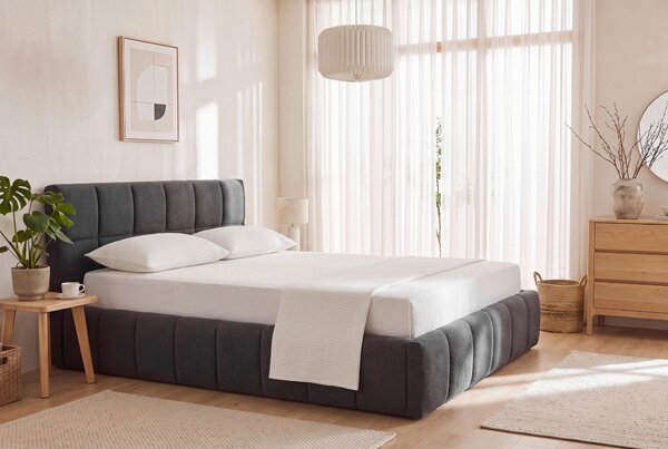 ČALOUNĚNÁ POSTEL, 140/200 cm, šedá Livetastic - Postele s úložným prostorem, Online Only
