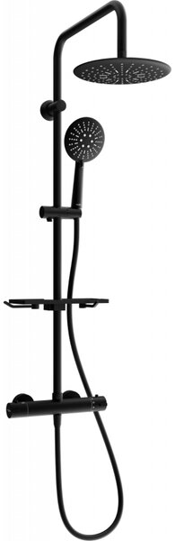 Mexen KT67 sprchový set s termostatickou baterií Kai, černá, 771506793-70