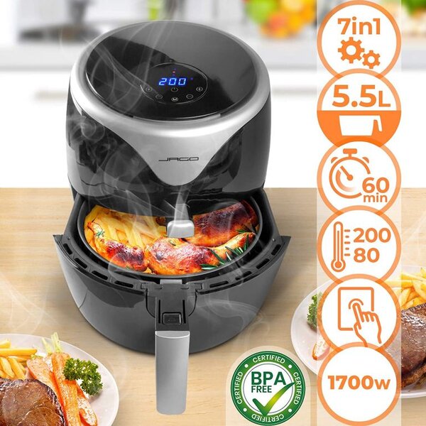 Horkovzdušná fritéza 5,5 l – digitální displej, 7 programů