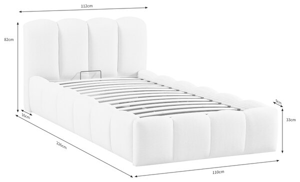 ČALOUNĚNÁ POSTEL, 90/200 cm, krémová Livetastic - Postele s úložným prostorem, Online Only