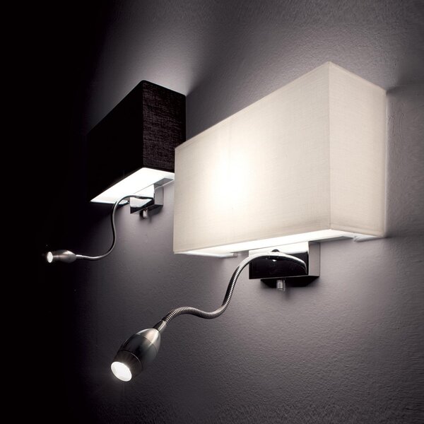 Nástěnné svítidlo Ideal lux Hotel AP2 035949 1x60W E27/1x1W LED - bílá