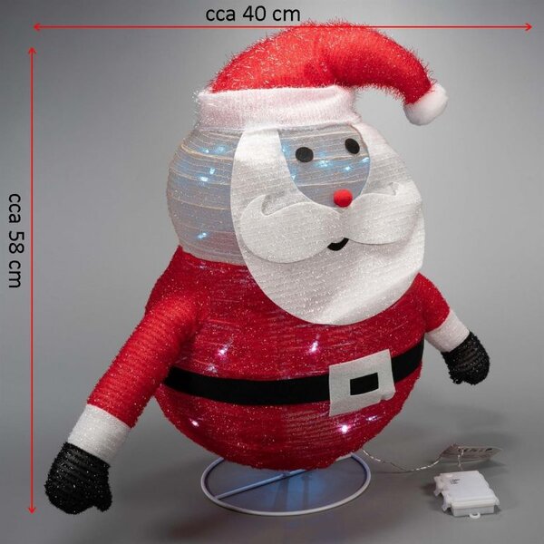 LED vánoční Santa 58 cm, venkovní/vnitřní dekorace, 30 LED