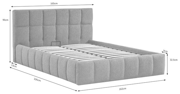 ČALOUNĚNÁ POSTEL, 140/200 cm, šedá Livetastic - Postele s úložným prostorem, Online Only