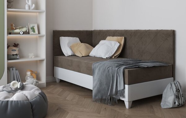 Čalouněná postel LAGOS III - 200x90 cm - hnědá