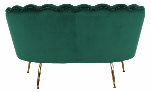 KONDELA Lavice ve stylu Art-deco, smaragdová Velvet látka / gold chrom-zlatý, NOBLIN