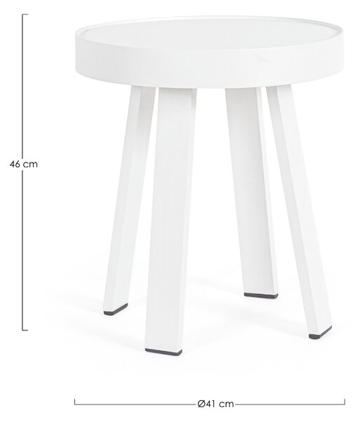 Bizzotto Bílý kovový zahradní stolek Spyro ⌀ 41 cm