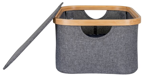 Nordic Living Šedý látkový úložný koš Notem 38 x 26 cm