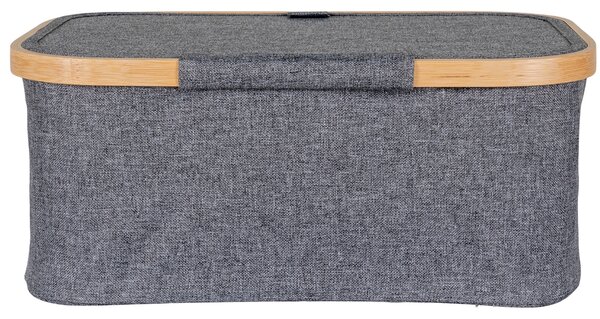 Nordic Living Šedý látkový úložný koš Notem 38 x 26 cm