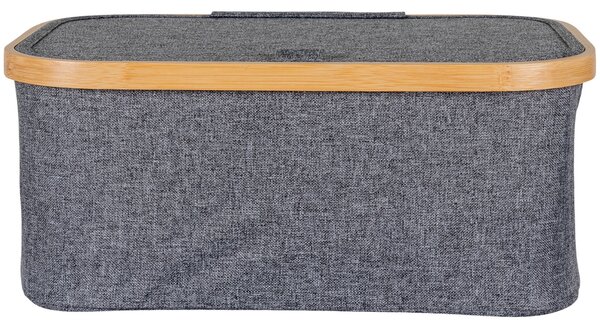 Nordic Living Šedý látkový úložný koš Notem 38 x 26 cm